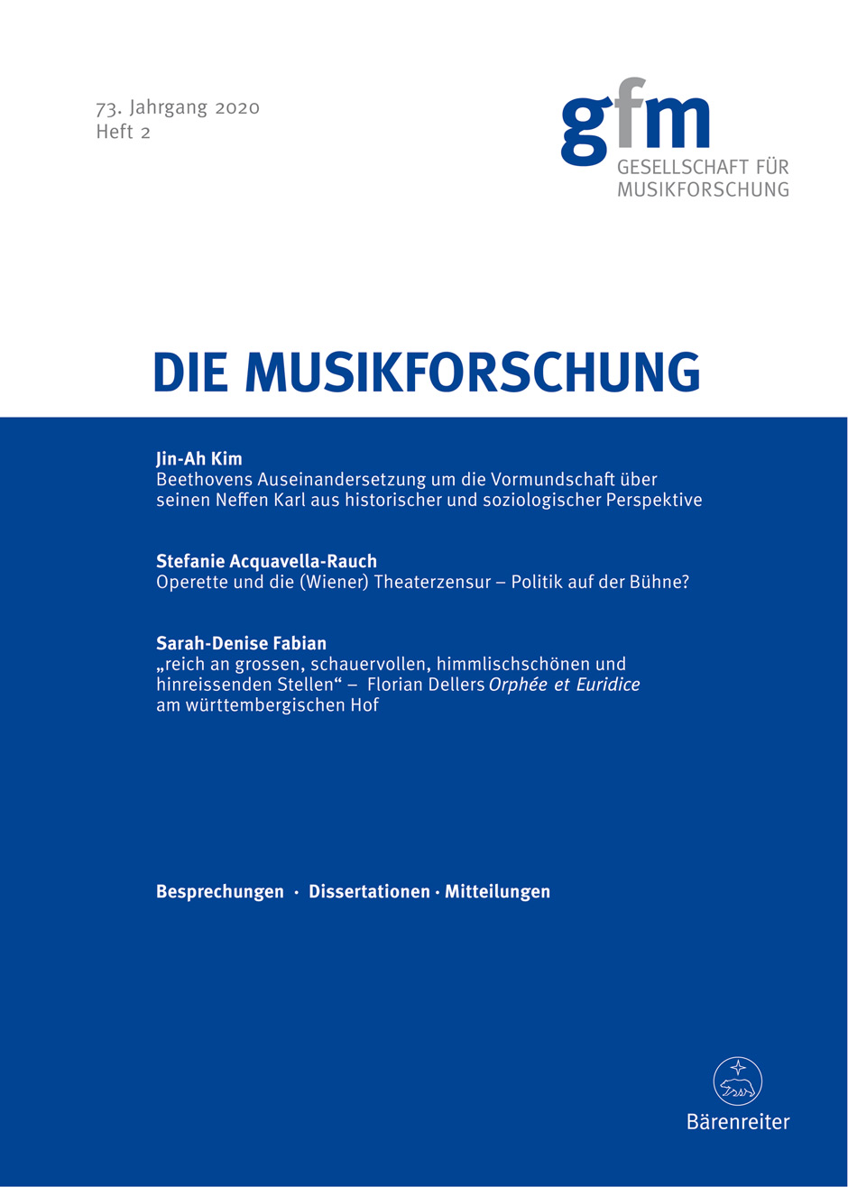 					Ansehen Bd. 73 Nr. 2 (2020): Die Musikforschung
				