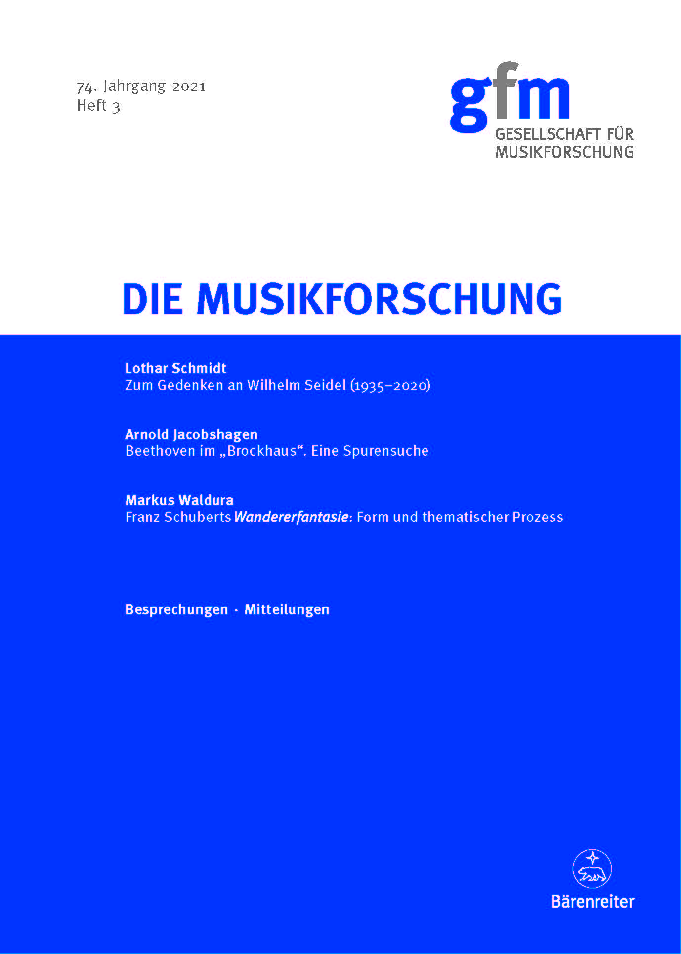 					Ansehen Bd. 74 Nr. 3 (2021): Die Musikforschung
				